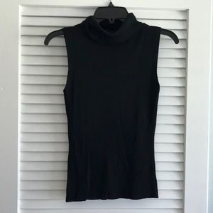 Silk turtleneck black top
